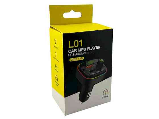 FM Модулятор L01 12-24V/3.1A/2USB/PD/RGB/LED ТМ Gerlax Киев