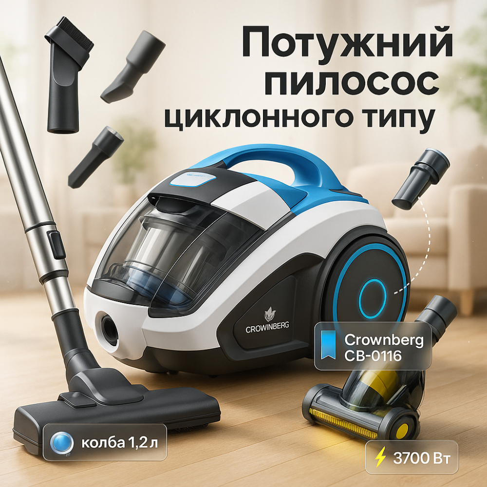 Пылесос с контейнером хорошая комплектация, Пылесос с контейнером для уборки шерсти IS-22 Львов - изображение 2