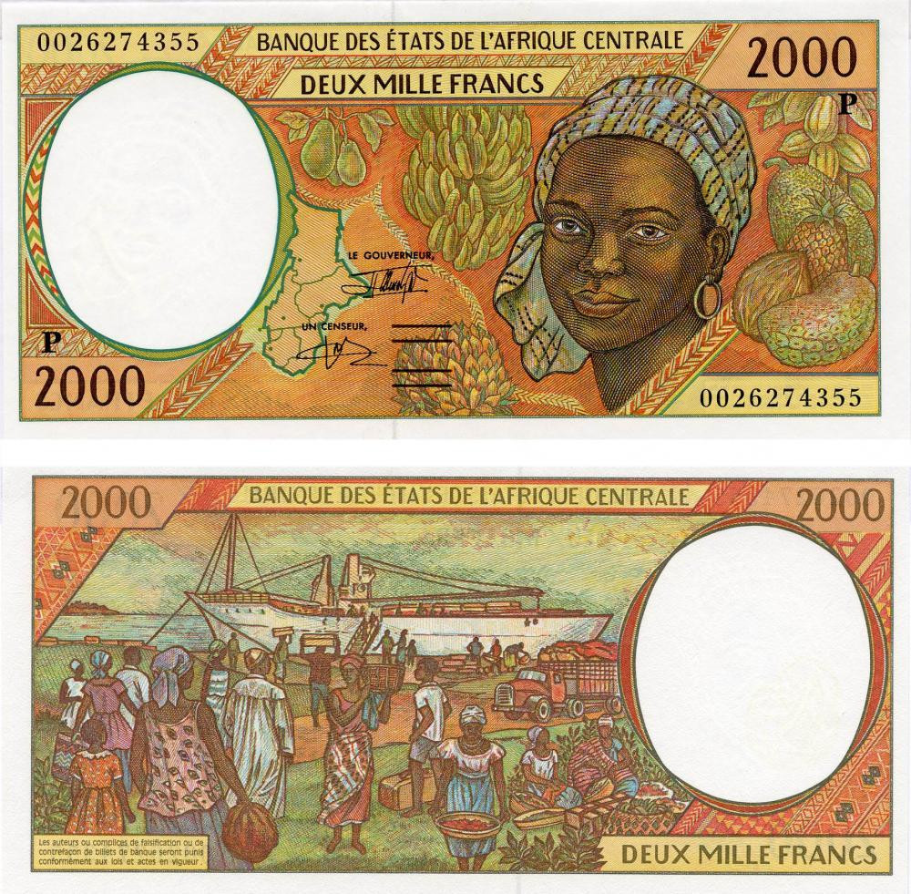 Центральна Африка 2000 франків (P - Чад) UNC Полтава - фото 1