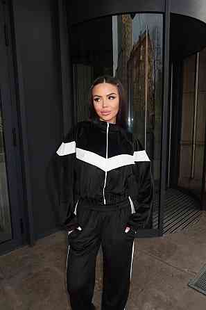 Женский стильный повседневный костюм двойка велюр спорт Черный, 44/46 Одесса