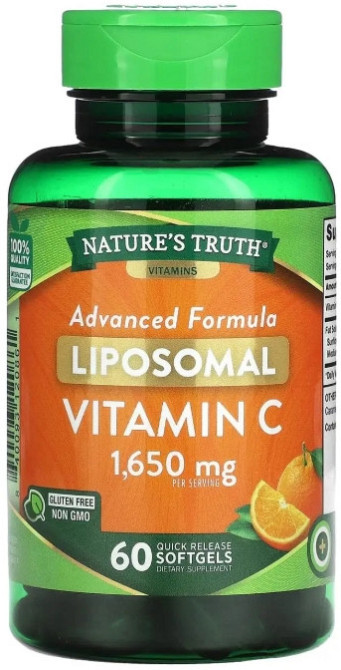 Витамин С липосомальный Nature's Truth Liposomal Vitamin C 1650 мг 60 гел капс Киев - изображение 1