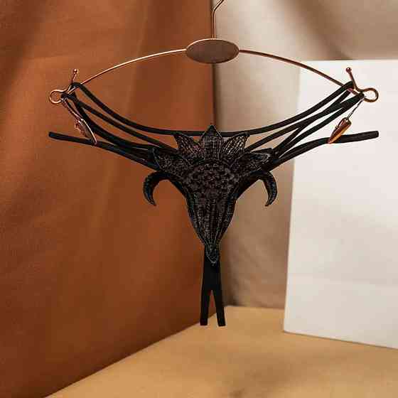 Трусики з розрізом жіночі еротичні 44 чорний Київ