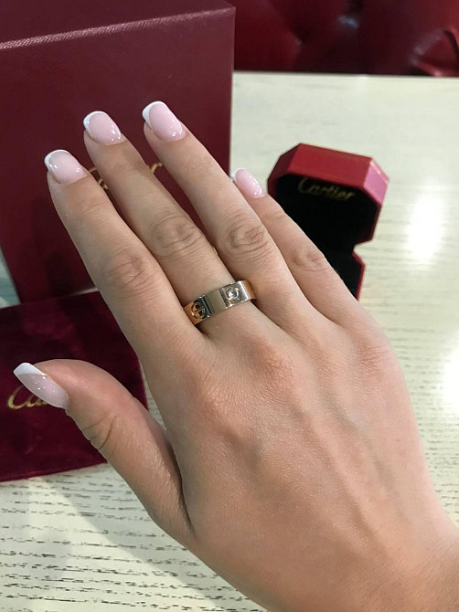 Cartier кільце в рожевому золоті з камінням / Cartier кільце LOVE рожеве золото Одеса - фото 4