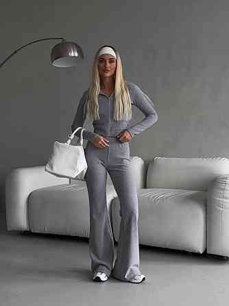 Стильний жіночий костюм з еластичного трикотажу двонитка. Меланж, 46/48 Одеса