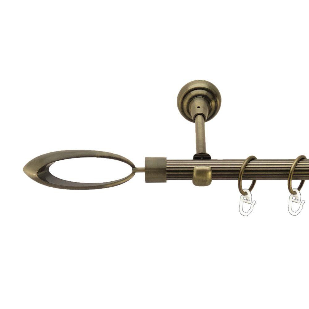 Карниз Orvit Венеція металевий однорядний відкритий рифлена труба кільце металеве Антик 19 мм 300 см (00-00017236) Львів - фото 1