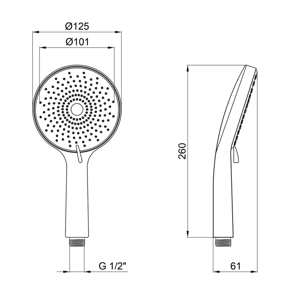 Лійка для ручного душу Lidz Niagara 32 120 мм округла LDNIA32GRP48536 Graphite Київ - фото 2