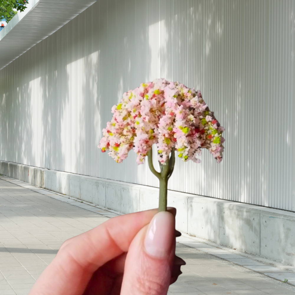 Цветущее розовое дерево 6.5 см для миниатюры, макетов, диорам, песчаного стола мини-сада, микроланшафта, моделирования Одесса - изображение 1