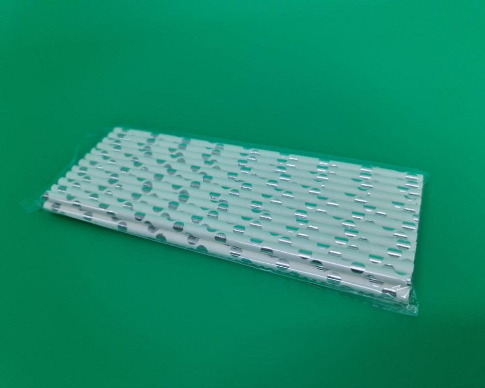 Соломка паперова трубочка 25шт срібні конфетті (1 шт) Харків - фото 1