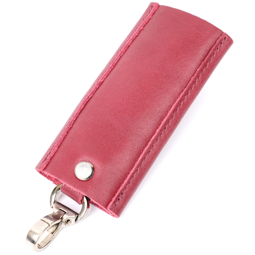 Женская кожаная ключница на кнопках GRANDE PELLE 11640 Бордовый Киев - изображение 2