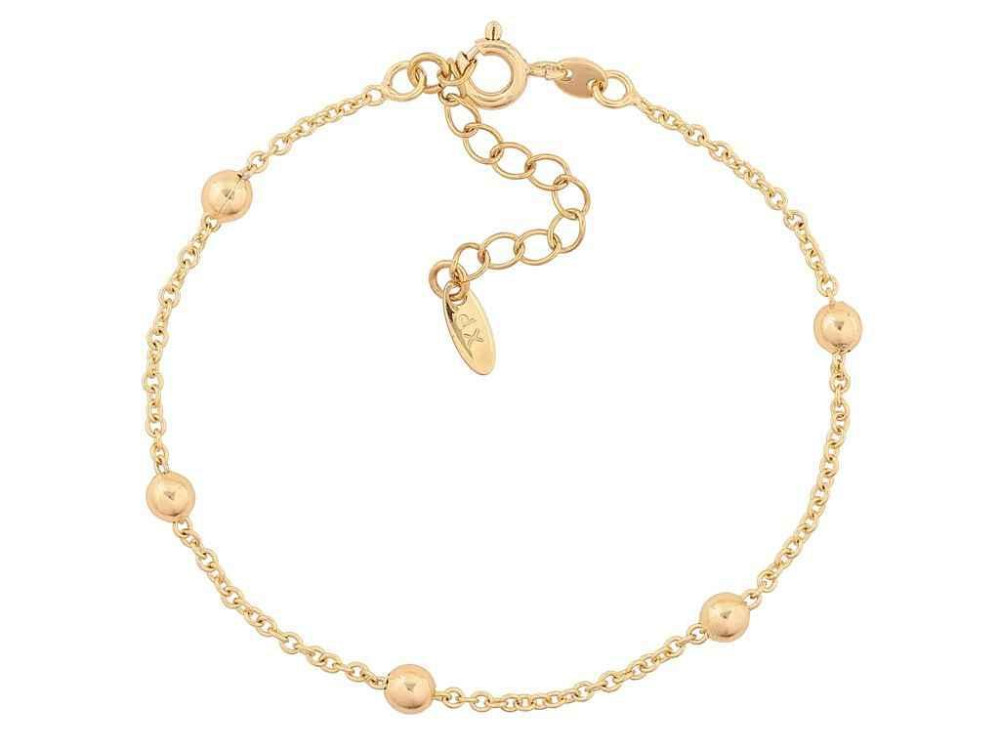 Браслет Позолота 14K Якірна з намистинамиз доп. ланцюжком 17-20,5см*2-4мм арт.316556 ТМ XUPING Київ - фото 1