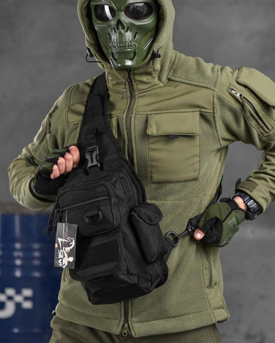 Рюкзак тактичний (Сумка-слінг) SILVER KNIGHT black k6 3-0 Одеса - фото 1