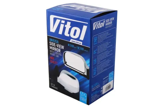 Зеркало наружное 2109 с регулир.  хром. Vitol (2 шт.) Винница