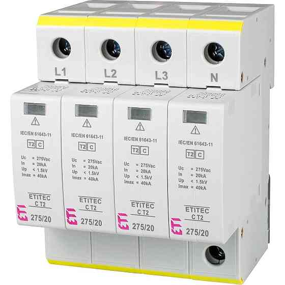 Обмежувач перенапруги ETI ETITEC C T2 275/20 (4+0) 4p (2440395) ( 29910 ) Харків