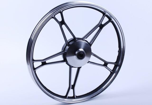 Диск передний литой 17*1,2 black (барабанный тормоз) 2,5kg на мопед Дельта/Альфа Мукачево - изображение 1