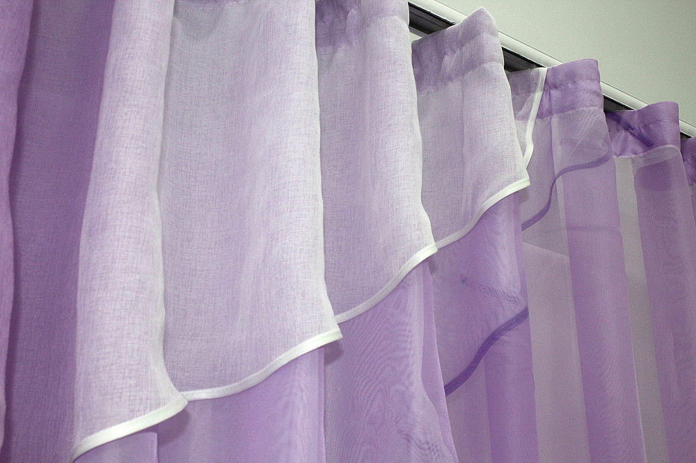 Кухонная занавесь (290х170см) цвет сиреневый с белым 00к 59-334 Киев - изображение 7