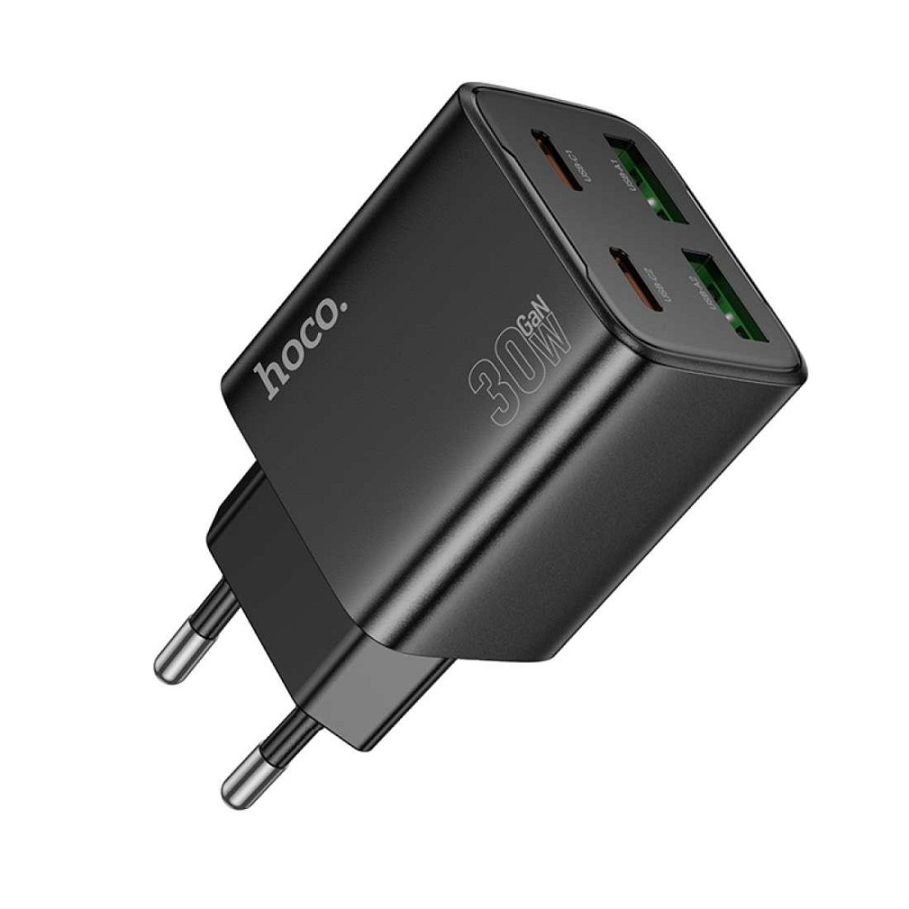 Сетевое зарядное устройство HOCO N56 Fundador four-port PD30W(2C2A) charger(EU) Black Одесса - изображение 4