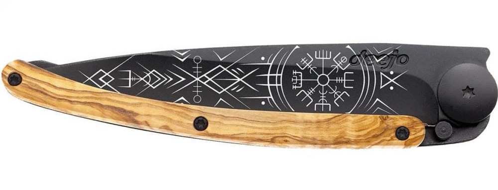 Универсальный Складной Нож с лазерной гравировкой Указатель викинга Deejo 
