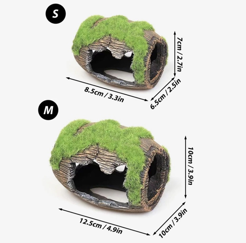 Декор для акваріума "Затонувший бочка з мохом" - розмір 12 на 10 см, смола, акваріумний декор коричневий Київ - фото 9