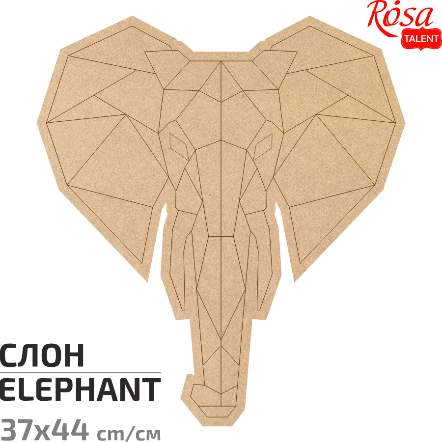 Основа для декорування панно-мозаїка „Слон“ 1 МДФ 37х44см ROSA TALENT Київ - фото 1