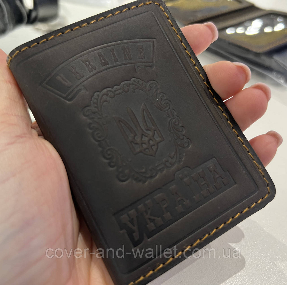 Патріотична обкладинка на id паспорт з натуральної шкіри Київ - фото 14