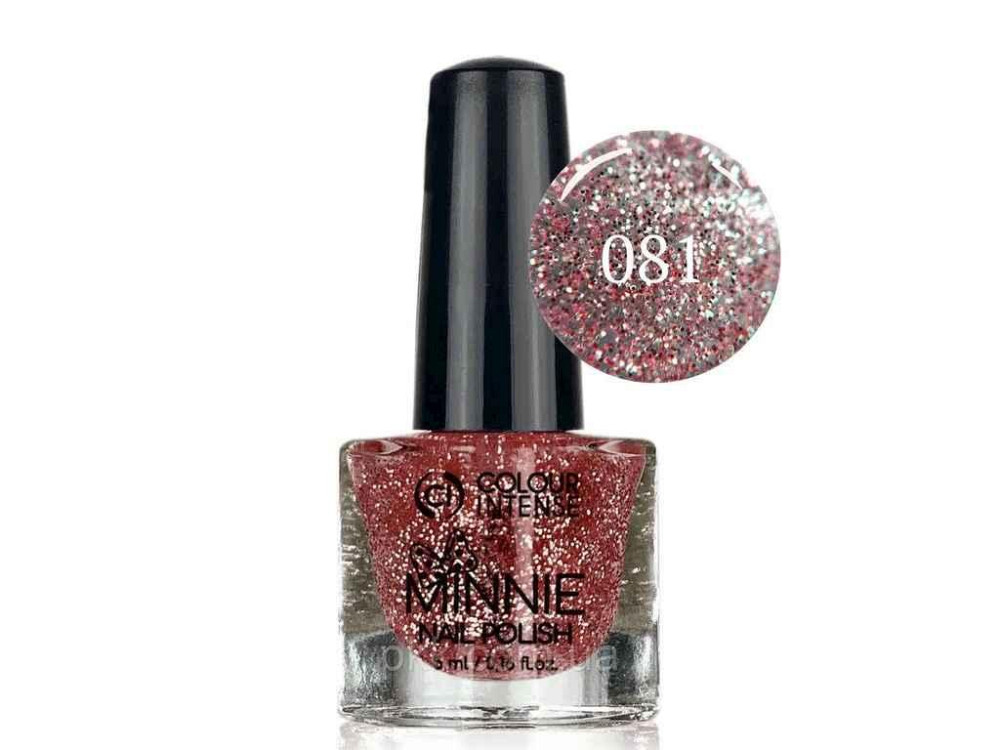 Лак для нігтів 5мл Мini 081 глітер червоний ТМ Colour INTENSE Solmir Київ - фото 1