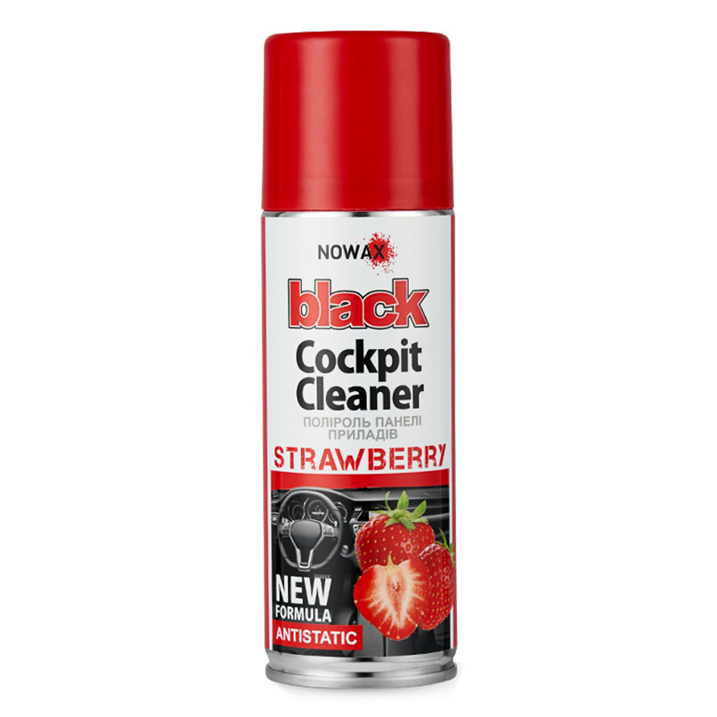 Поліроль для панелі приладів Nowax Cockpit Cleaner Spray Полуниця, 200мл Львів - фото 1