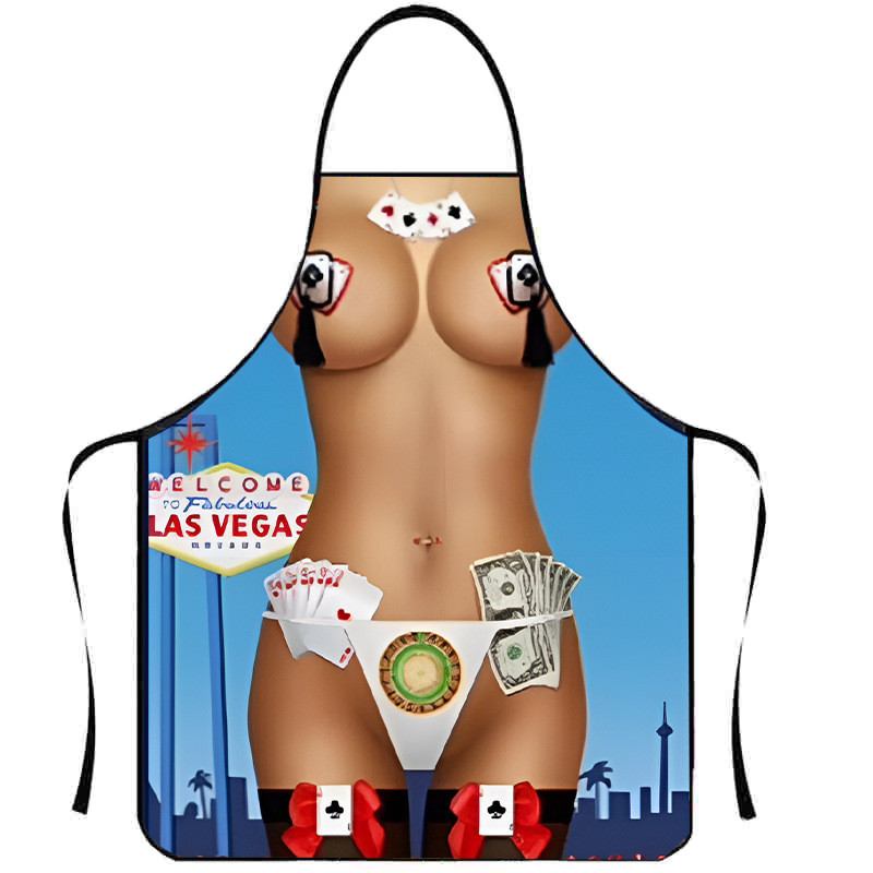 Фартух з прикольним принтом дівчина з картами 80 на 60 см різнобарвний Київ - фото 1