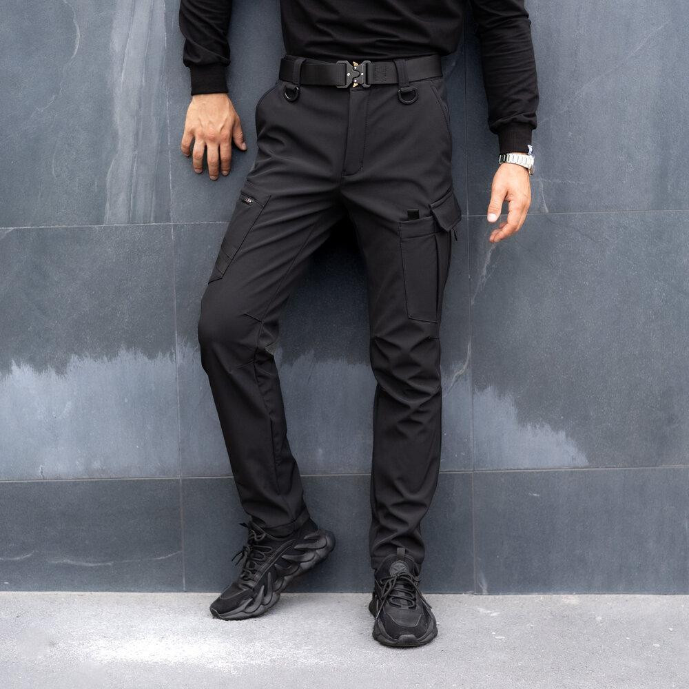 Штани карго чоловічі весняні з кишенями чорні Pobedov Static Київ - фото 3