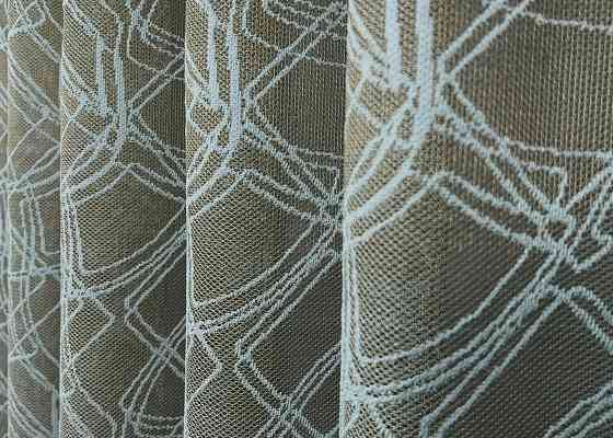 Тюль VR-Textil 1977т Жакард Хакі з блакитним 400х270 см (42-1011) Київ