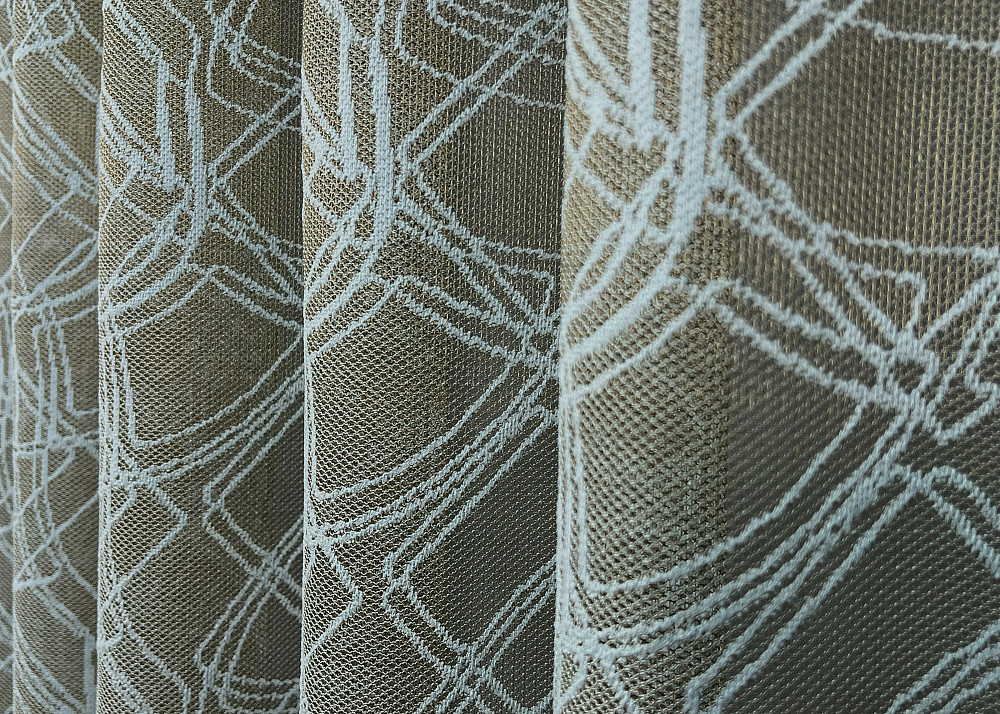 Тюль VR-Textil 1977т Жакард Хакі з блакитним 400х270 см (42-1011) Київ - фото 5