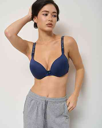 Бюстгальтер Nicoletta с паетками на шлейках (75В-90В) с Push-up 80576 75B, Синий Киев