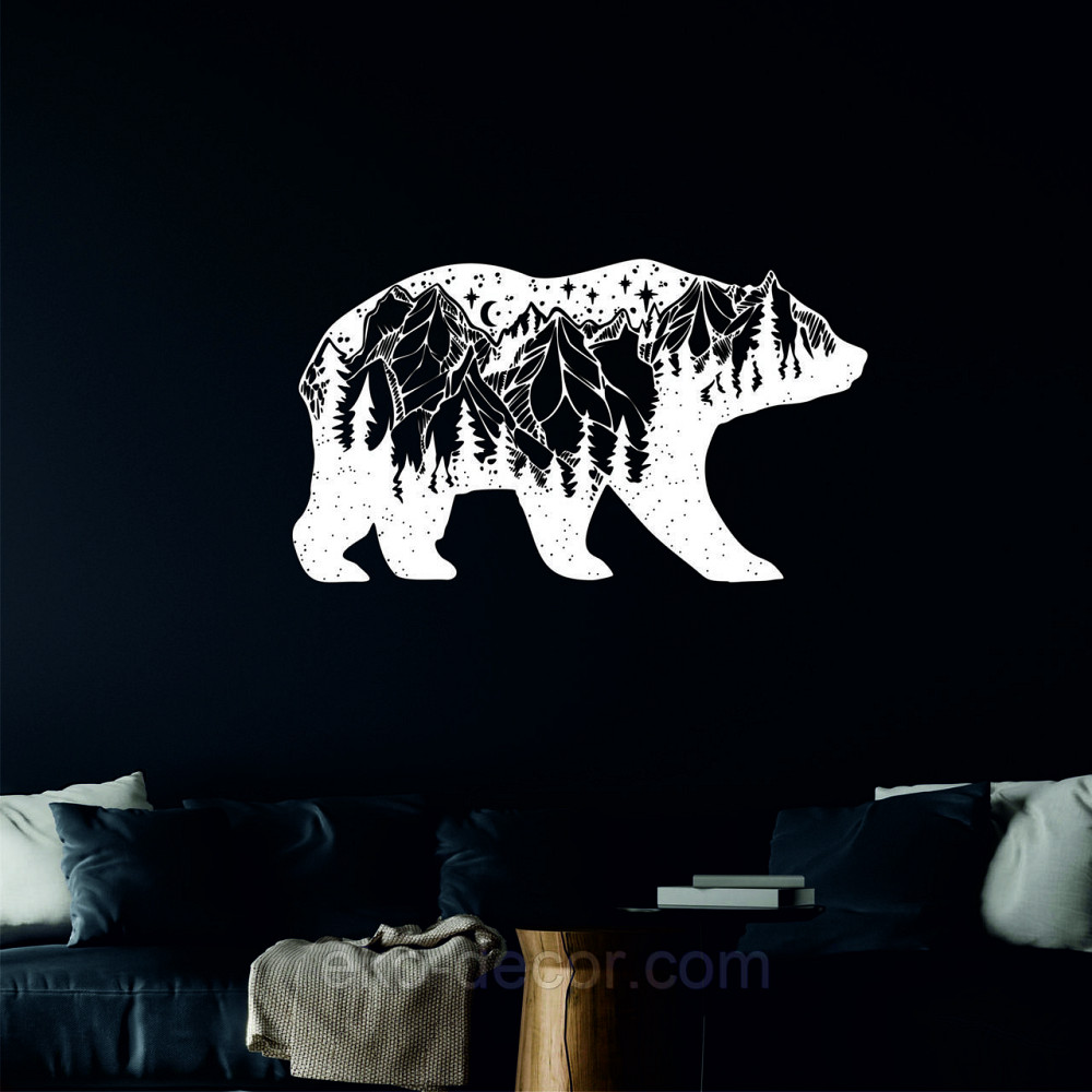 Декоративное настенное Панно «Медведь» Декор на стену 70*40 см, Белый Киев - изображение 3