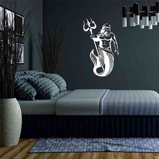 Декоративне настінне Панно «Пасейдон», Декор на стіну 70*44 см, Білий Київ