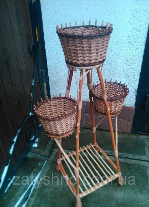 Подставка плетеная  на 3 горшка Киев - изображение 4