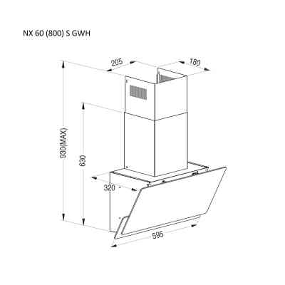 Витяжка кухонна Pyramida NX 60 (800) S GWH Вінниця
