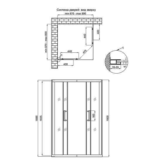 Душова кабіна Qtap Taurus CRM1099SC6 90х90 см, скло Clear 6 мм покриття CalcLess, без піддона Київ