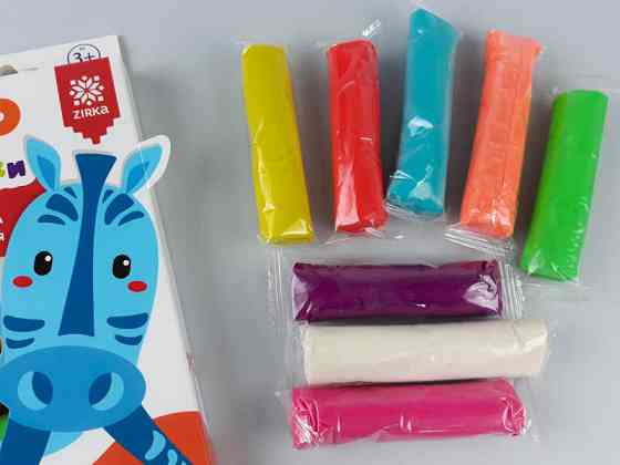 Тісто для ліплення ZOOлипашки "Зебра" ZIRKA 140212 (8 різнокольорових стиків по 35 г) Вінниця