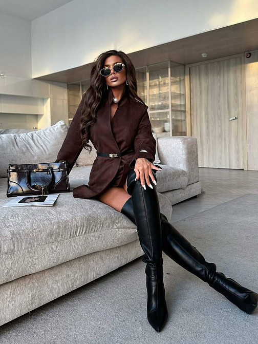 Женский стильный романтичный костюм: шорты + жакет замш на дайвинге Одесса - изображение 9