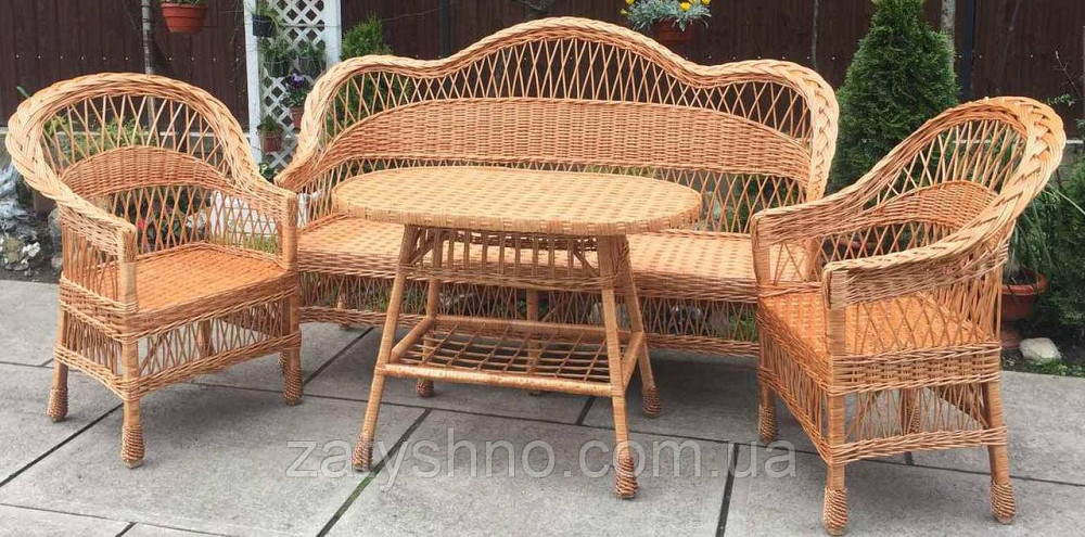 Комплект плетеной мебели | мебель из лозы с большим диваном | мебель  из лозы плетеная Киев - изображение 1