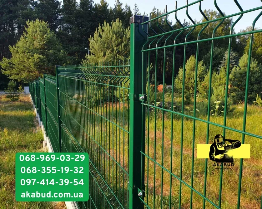 Секційний паркан із сітки 3D, паркани з профлиста, навіс, ворота Кривий Ріг - фото 10