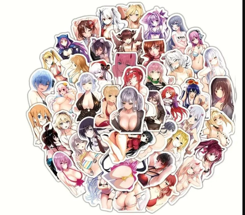 Наклейки Стикеры Аниме. Водонепроницаемые эстетические Аниме наклейки 18+ ((Аниме Хентай) Набор 50 ш Киев - изображение 1