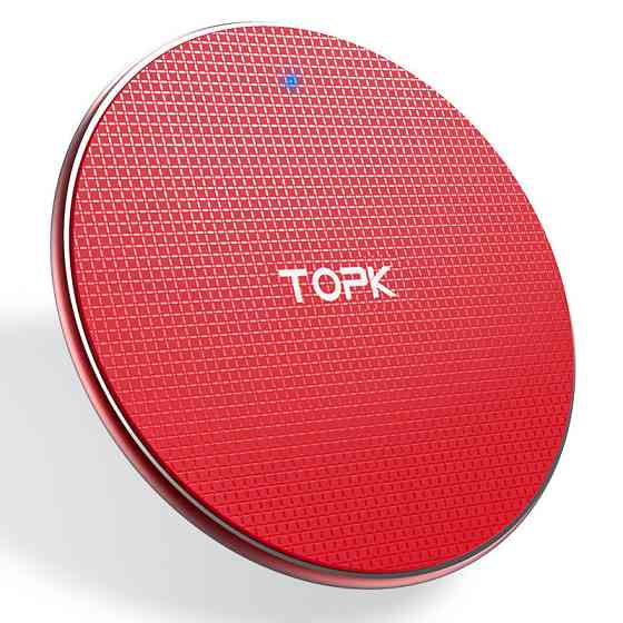 Беспроводное зарядное устройство Topk Wireless Charger B01W (Красное) Николаев