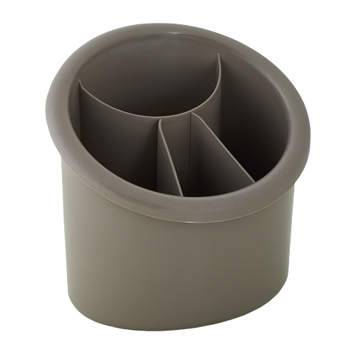 Підставка для столового приладдя овальна пластик какао Алеана Житомир - фото 1