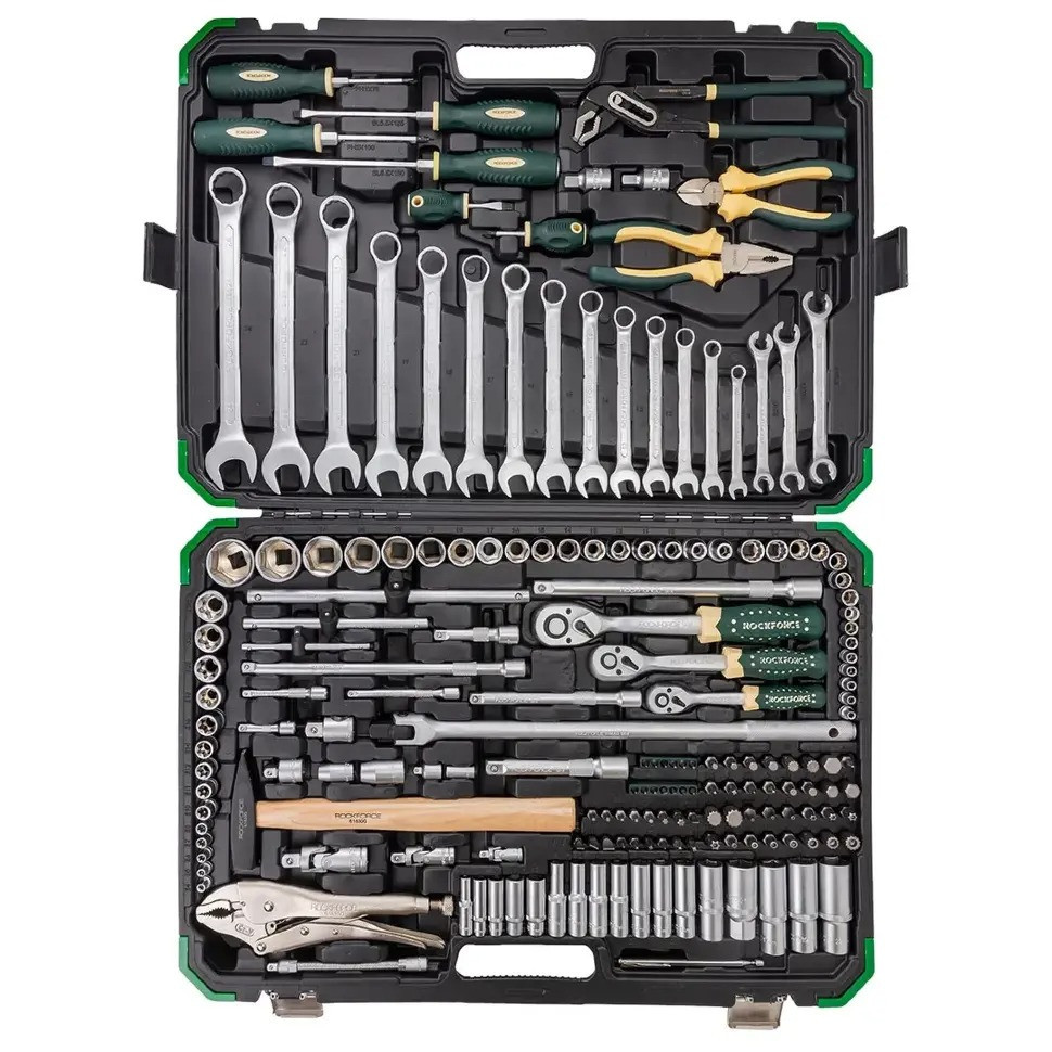 Набір інструментів 180+2пр. 1/4", 3/8", 1/2" (6гр., 12гр.) Rockforce RF-41802+2 Одеса - фото 1