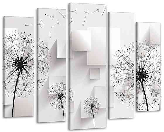 Модульна картина у вітальню / спальню Абстракція Кульбаби Art-397_5 ( 80х118см ) Київ