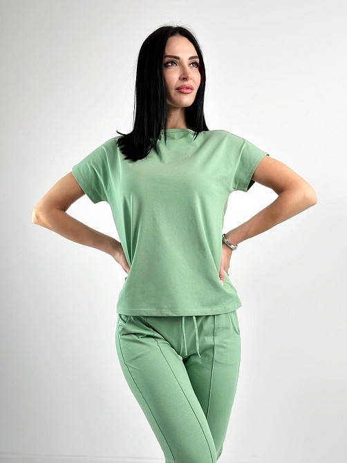 Літній прогулянковий костюм трикотажний "Saimon" оптом | Норма і батал Київ - фото 2