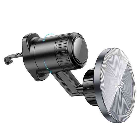 Тримач для мобільного HOCO H23 Alma metal ring magnetic car holder(air outlet) Black Metal Gray (6942007606615) Київ