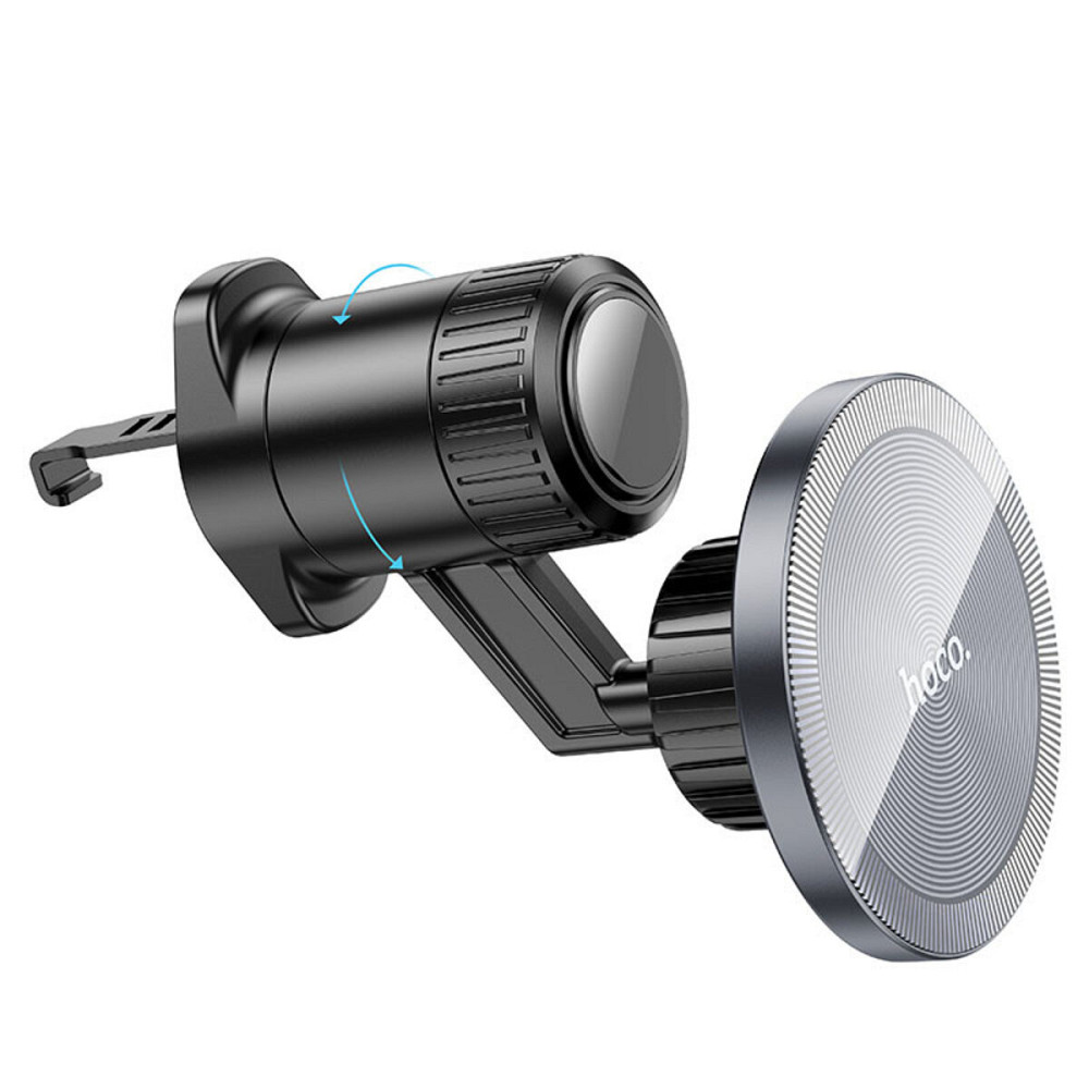 Тримач для мобільного HOCO H23 Alma metal ring magnetic car holder(air outlet) Black Metal Gray (6942007606615) Київ - фото 3