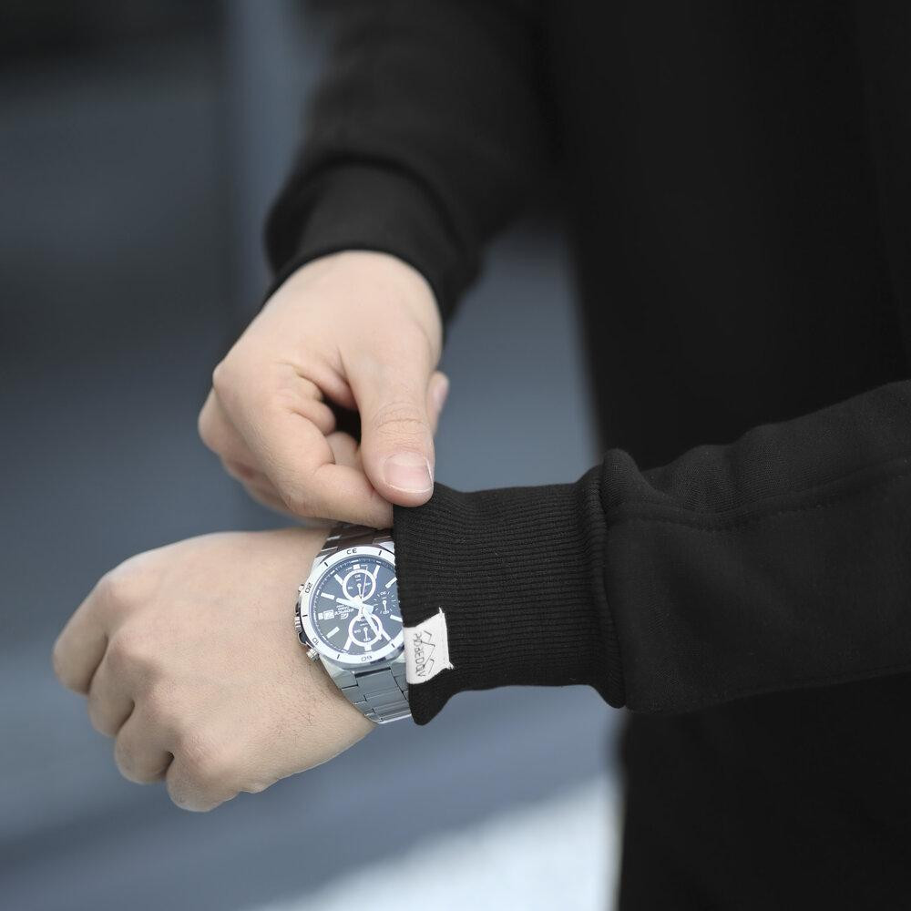 Оверсайз свитшот черный мужской осень зима Pobedov Hubble. Оверсайз кофта черная Киев - изображение 6