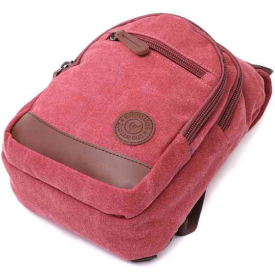 Чоловіча стильна сумка через плече з ущільненою спинкою Vintagе 22175 Бордовий Київ